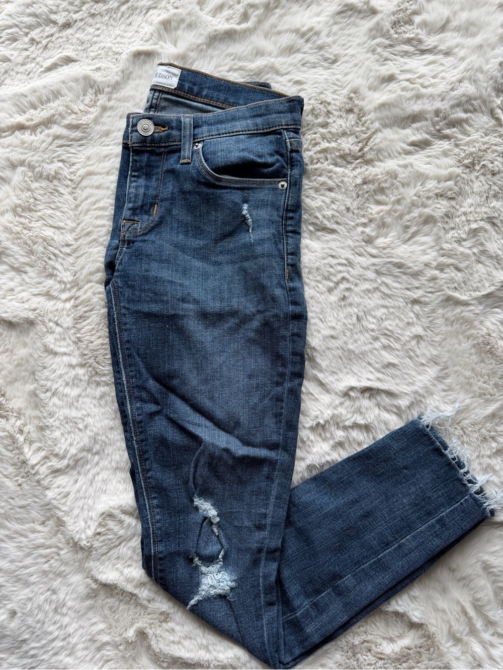 Hudson Jeans Dark Blue Skinny with Distressed Details